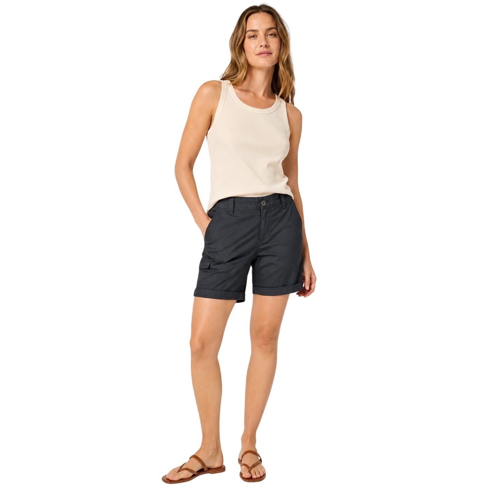 DKNY‎ Jeans Womens Cargo Pocket Shorts Size 6 Utility Casual Black Bermuda